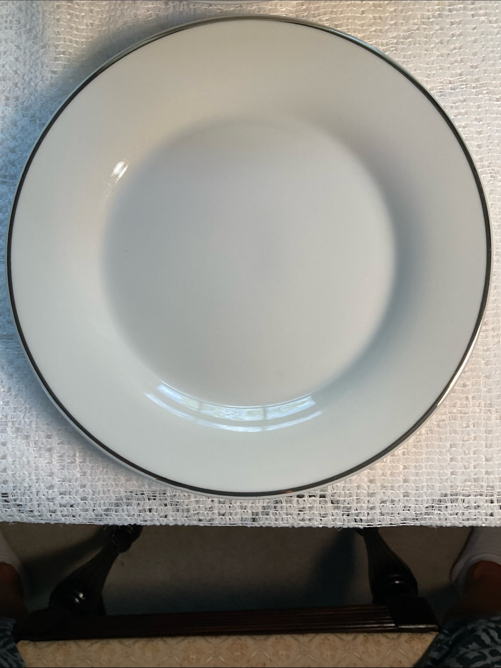 Classic White With Silver Rims Gibson Elite China Small Plate Set 6